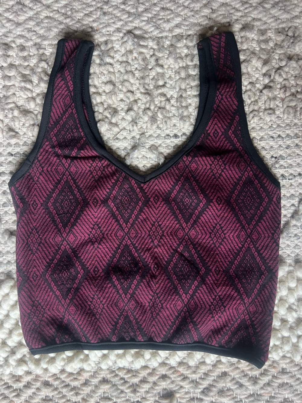 Una Pluma Cropped Tank Top Women Small Organic Cotton Stretch Geometric